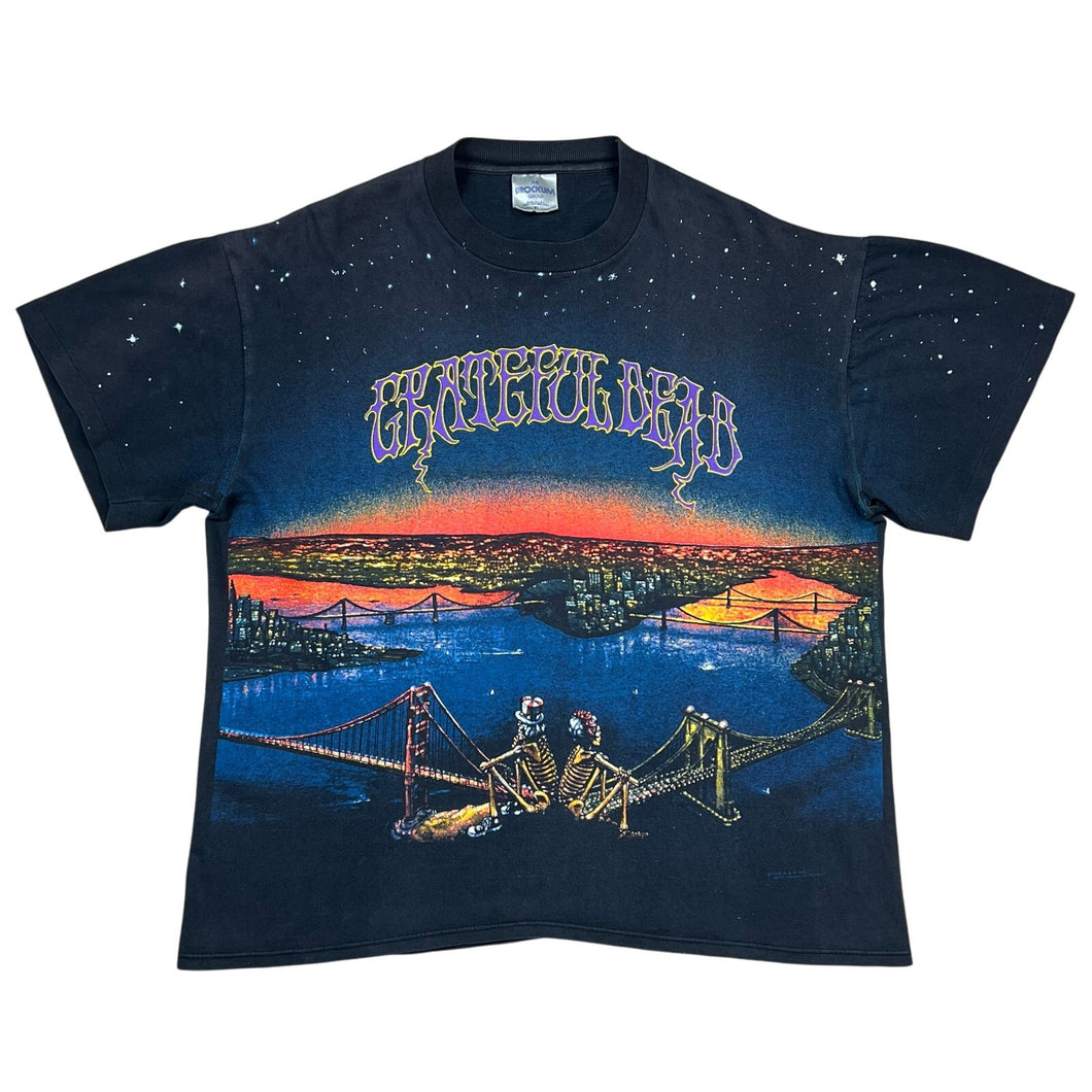 Vintage 1990 Grateful Dead San Francisco Golden Gate Bridge AOP Tee