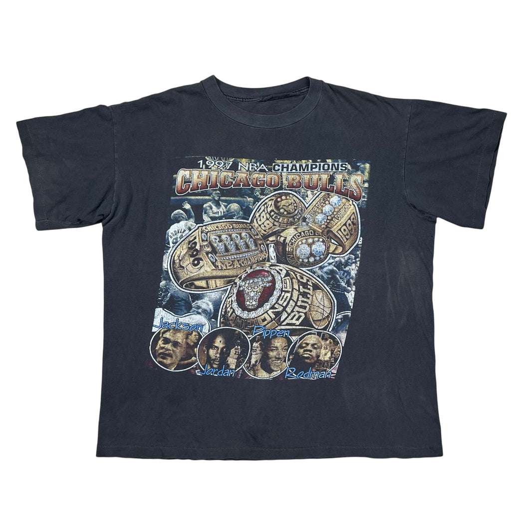 Vintage 1997 Chicago Bulls NBA Champs Parking Lot Bootleg Tee