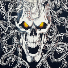 Load image into Gallery viewer, Vintage 1993 Liquid Blue Skull Snake Skeleton AOP Tee
