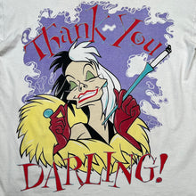 Load image into Gallery viewer, Vintage Disney Cruella De Vil Thank You Darling 101 Dalmatians Movie Promo Tee
