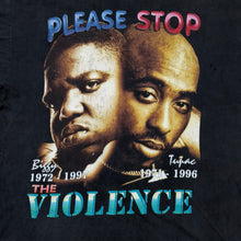 Load image into Gallery viewer, Vintage Notorious B.I.G. Tupac Stop The Violence Memorial Parking Lot Bootleg Rap Tee
