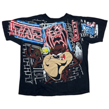 Load image into Gallery viewer, Vintage 1995 Looney Tunes Taz City Neon Lights AOFP Tee
