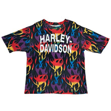 Load image into Gallery viewer, Vintage Harley Davidson Alamo City Rainbow Flames AOP Tee
