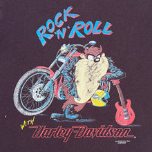 Load image into Gallery viewer, Vintage 1993 Harley Davidson Looney Tunes Taz Rock N Roll Striped Tee
