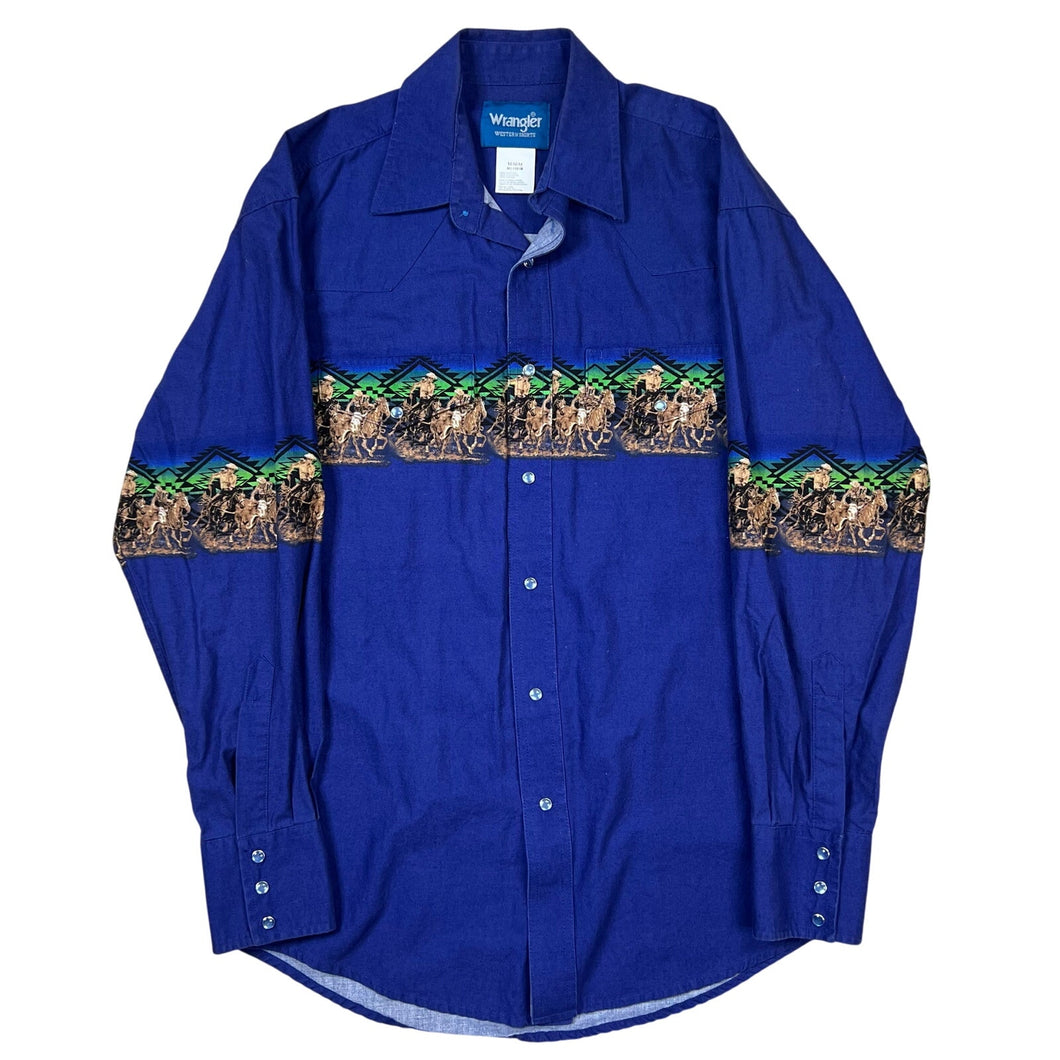 Vintage Wrangler Western Cowboy Button Up Long Sleeve Shirt