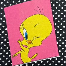 Load image into Gallery viewer, Vintage 1993 Looney Tunes Tweety Bird Polka Dot Big Print Tee
