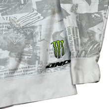 Load image into Gallery viewer, Vintage 2000s Monster Energy News AOP Zip Up Hoodie Sweatshirt
