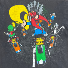 Load image into Gallery viewer, Vintage 1993 Looney Tunes Motorcycle Gang That’s All Folks Big Print Tee
