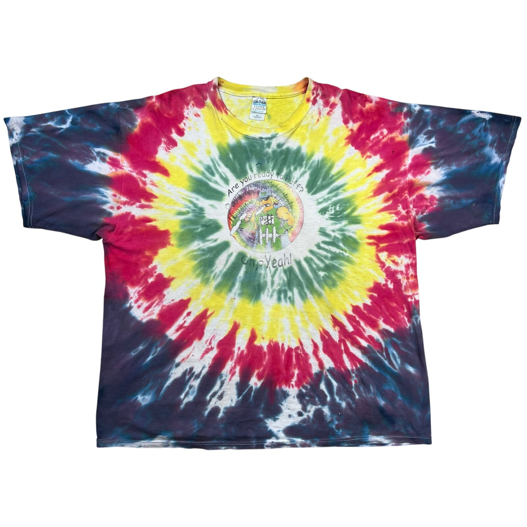 Vintage Simpsons Weed Parody Puff Man Smoke Tie Dye Tee
