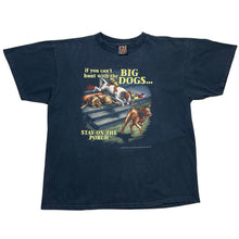 Load image into Gallery viewer, Vintage 1992 3D Emblem If You Cant Hunt With The Big Dogs Stay On The Porch Tee
