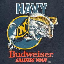 Load image into Gallery viewer, Vintage 1987 Budweiser Salutes You Navy Military Beer Promo Tee
