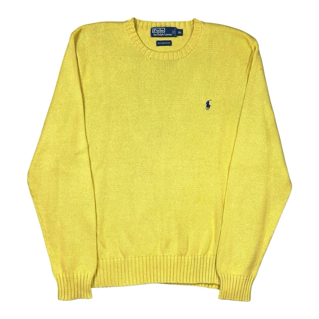 Polo Ralph Lauren Pastel Yellow Pullover Knit Pima Cotton Sweater