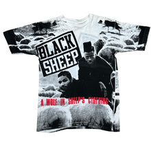 Load image into Gallery viewer, Vintage Black Sheep Wolf In Sheep’s Clothing AOP Rap Tee
