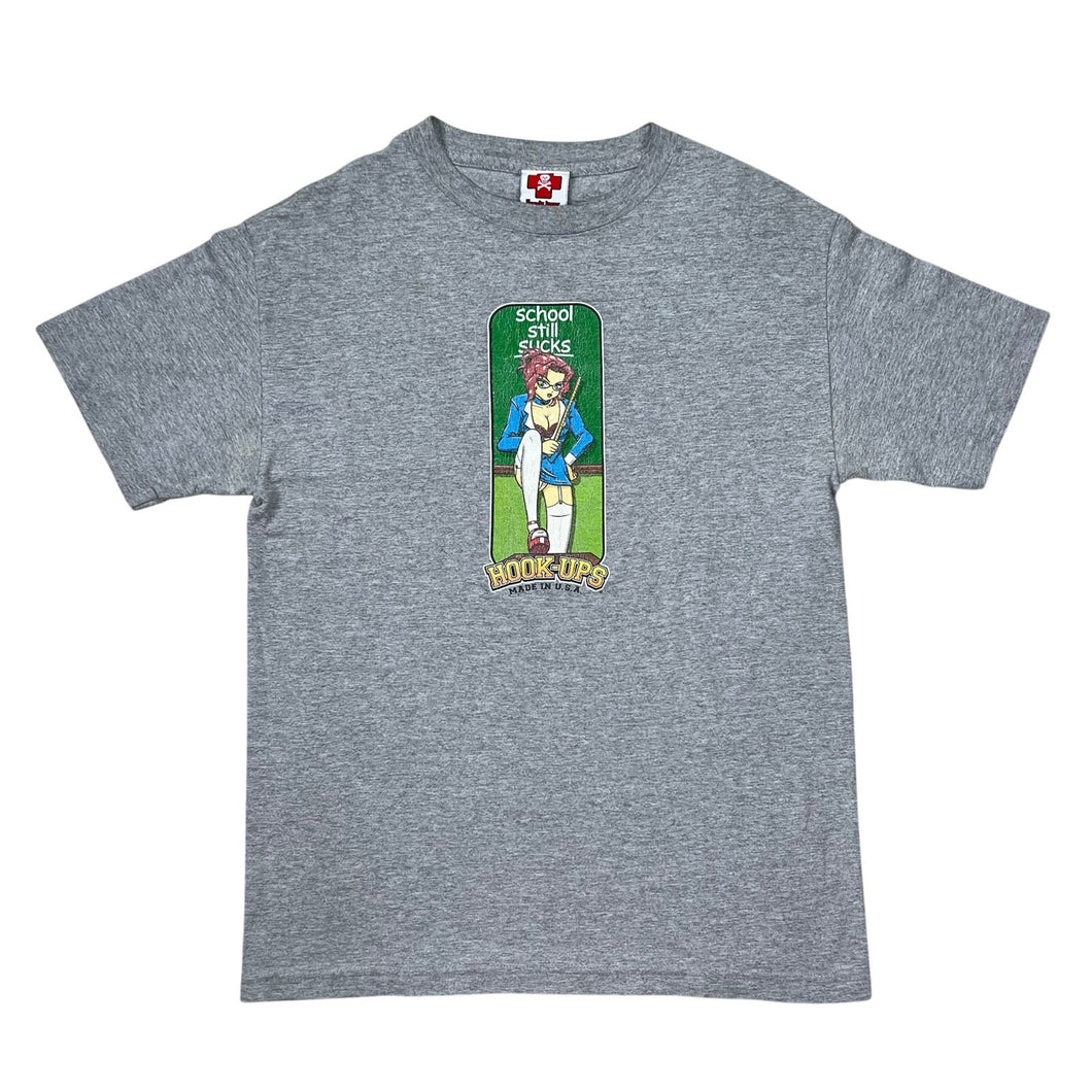 Vintage Hook Ups Skateboards School Still Sucks Tee