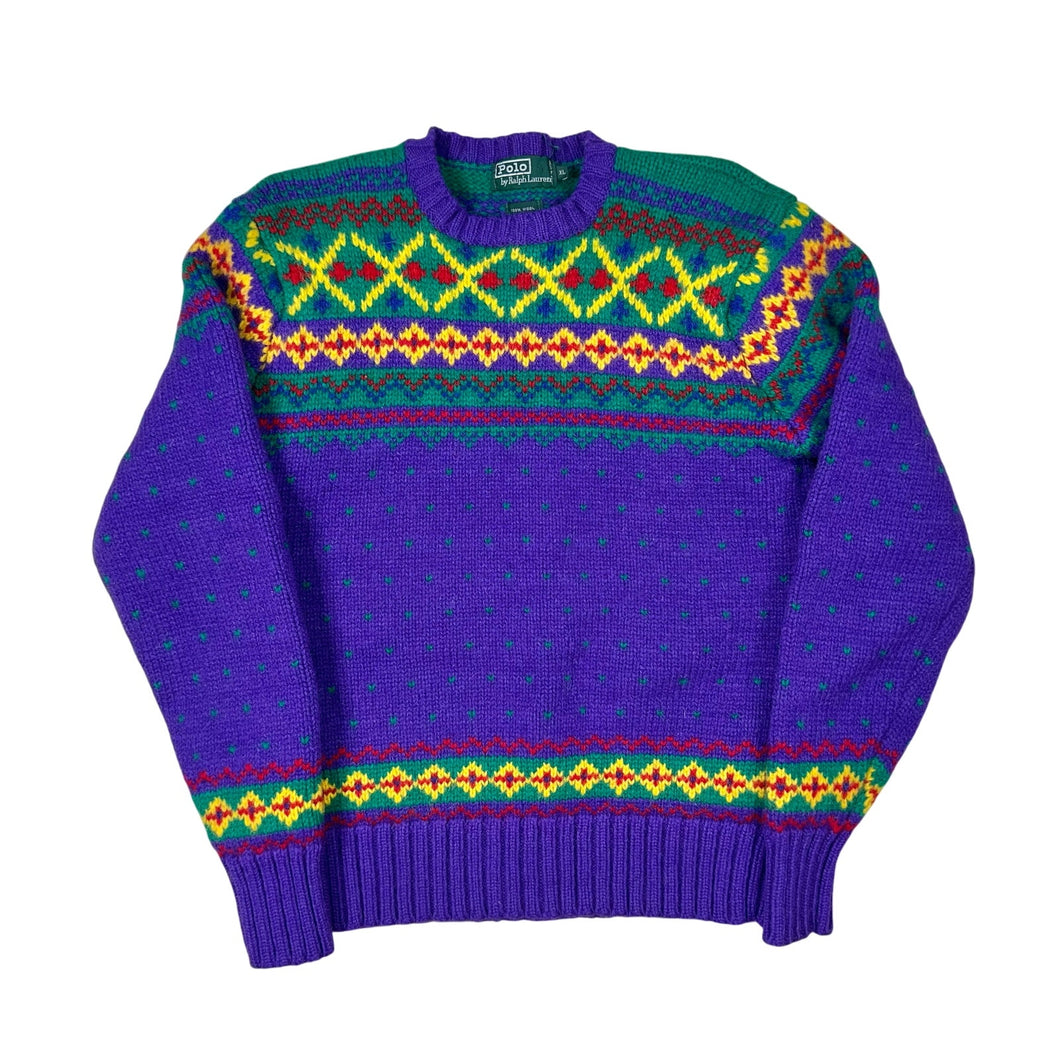 Vintage Polo Ralph Lauren Nordic Style Wool Knit Sweater