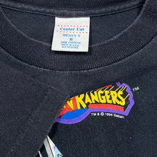 Load image into Gallery viewer, Vintage 1994 Mighty Morphin Power Rangers Black Shattered Glass TV Show Promo Tee
