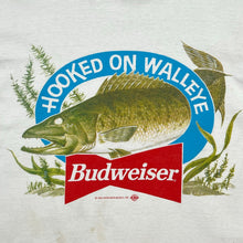 Load image into Gallery viewer, Vintage 1993 Budweiser Hooked On Walleye Fish Beer Promo Tee
