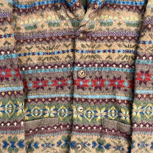 Load image into Gallery viewer, RRL Ralph Lauren Merino Wool Fair Isle Striped Cardigan Shawl Collar Sweater
