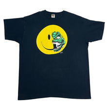 Load image into Gallery viewer, Vintage Smiley Face Lizard Monster Breakthrough Rip Big Print Tee
