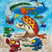 Load image into Gallery viewer, Vintage 1992 Liquid Blue Joey Mars Beach Skeleton Hippie Tie Dye AOP Tee
