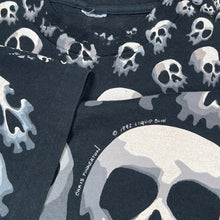 Load image into Gallery viewer, Vintage 1992 Liquid Blue Chris Pinkerton Skulls AOP Tee
