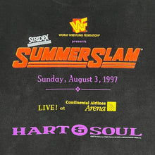 Load image into Gallery viewer, Vintage 1997 WWF Summerslam Hart &amp; Soul Undertaker Bret Hart Wrestling Tee
