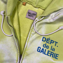 Load image into Gallery viewer, Gallery Dept. French Zip Lime Tie Dye Spell Out Hoodie Sweatshirt
