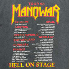 Load image into Gallery viewer, Vintage 1998 Manowar Hell On Stage Band Tour Tee
