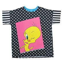 Load image into Gallery viewer, Vintage 1993 Looney Tunes Tweety Bird Polka Dot Big Print Tee
