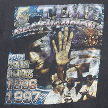Load image into Gallery viewer, Vintage 1997 Chicago Bulls NBA Champs Parking Lot Bootleg Tee
