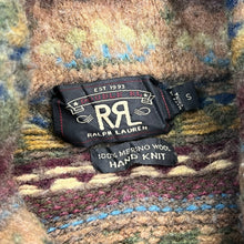 Load image into Gallery viewer, RRL Ralph Lauren Merino Wool Fair Isle Striped Cardigan Shawl Collar Sweater
