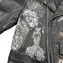 Load image into Gallery viewer, Vintage Hand Drawn Punk Skater Thinsulate Leather Jacket
