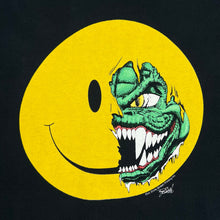 Load image into Gallery viewer, Vintage Smiley Face Lizard Monster Breakthrough Rip Big Print Tee
