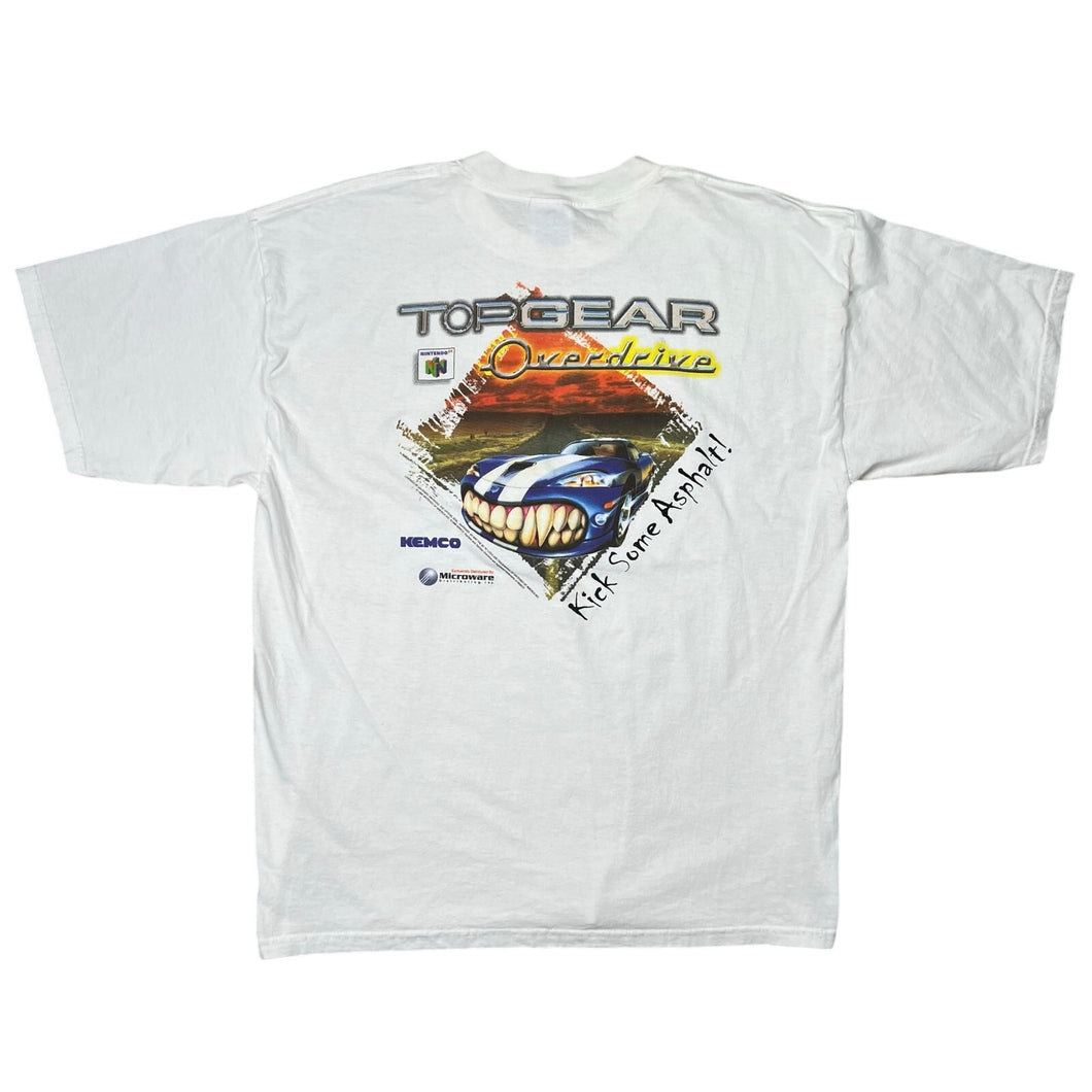 Vintage 1996 Nintendo 64 Top Gear Overdrive Video Game Promo Tee