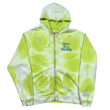 Load image into Gallery viewer, Gallery Dept. French Zip Lime Tie Dye Spell Out Hoodie Sweatshirt
