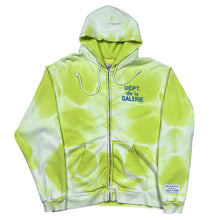 Load image into Gallery viewer, Gallery Dept. French Zip Lime Tie Dye Spell Out Hoodie Sweatshirt
