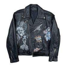 Load image into Gallery viewer, Vintage Hand Drawn Punk Skater Thinsulate Leather Jacket
