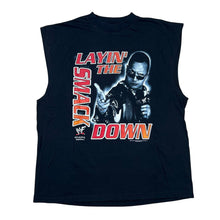 Load image into Gallery viewer, Vintage 2001 WWF The Rock Layin’ The Smackdown Wrestling Sleeveless Tee
