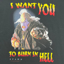 Load image into Gallery viewer, Vintage 1997 Spawn Clown Violator I Want You To Burn In Hell Movie Promo Tee
