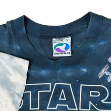 Load image into Gallery viewer, Vintage Liquid Blue Star Wars Space Battle Tie Dye Movie Promo Tee
