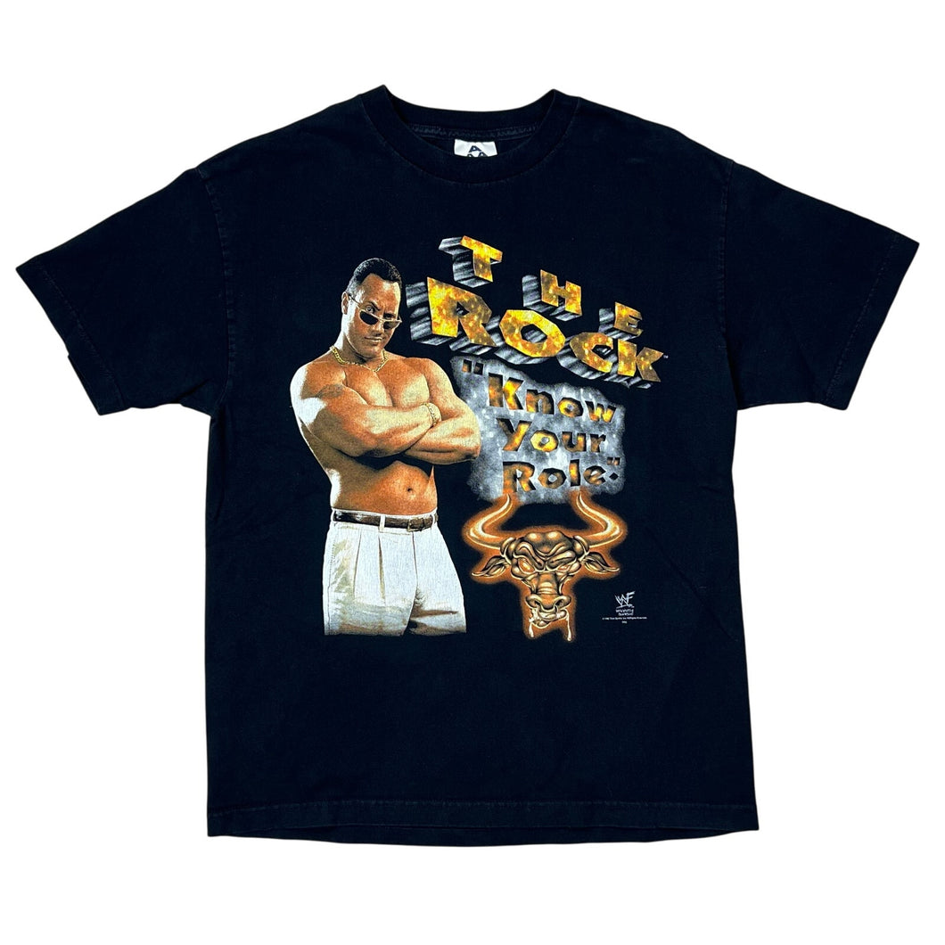 Vintage 1998 WWF The Rock Know Your Role Wrestling Tee
