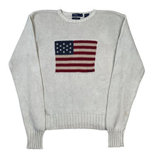 Load image into Gallery viewer, Vintage Polo Ralph Lauren American Flag USA 100% Cotton Knit Sweater

