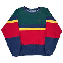 Load image into Gallery viewer, Vintage Polo Ralph Lauren Striped Cotton Crewneck Sweatshirt
