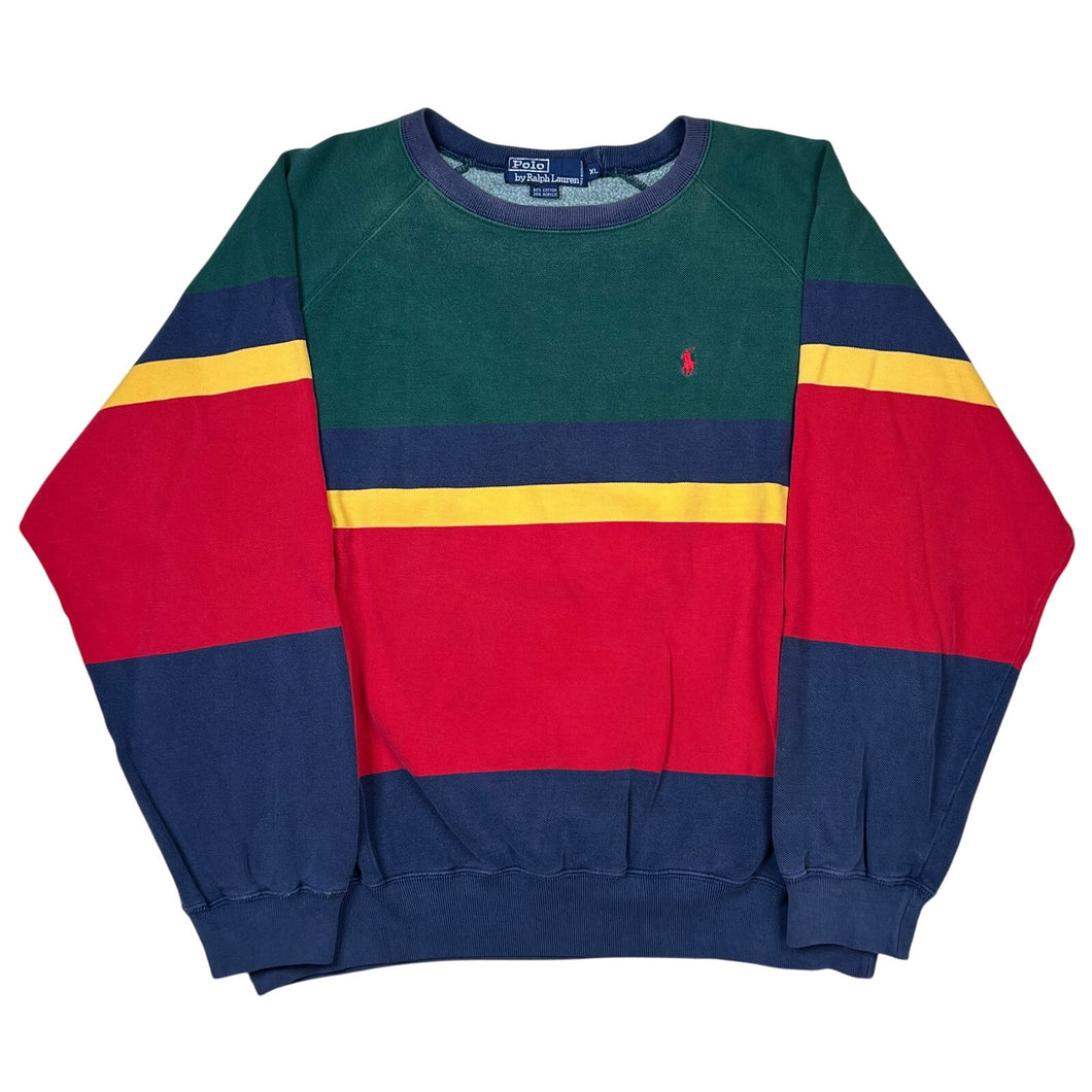 Vintage Polo Ralph Lauren Striped Cotton Crewneck Sweatshirt