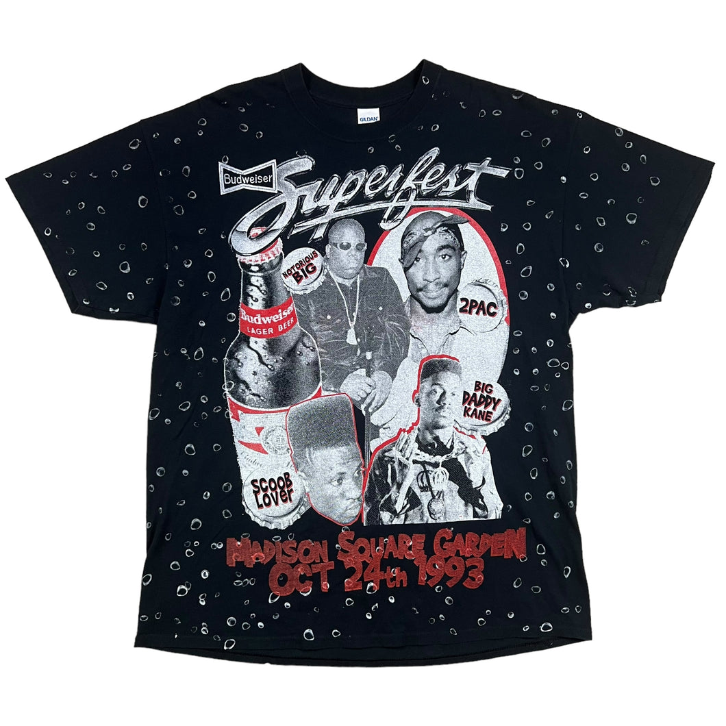 BackStockCo Budweiser SuperFest Modern Bootleg AOP Tee