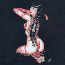 Load image into Gallery viewer, Vintage 1999 Bettie Page Cat And Mouse Pinup Tee
