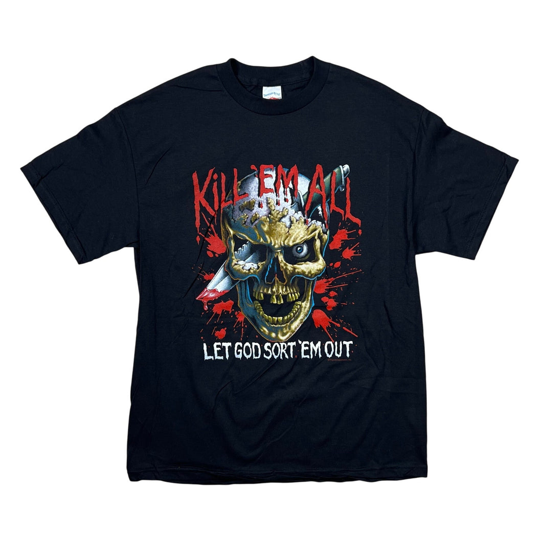 NWOT Skull Solider Kill Em All Let God Sort Em Out Thunder Sportswear Tee