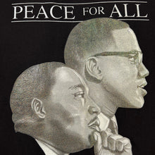 Load image into Gallery viewer, Vintage MLK Jr. Malcolm X African American Heroes Peace For All Tee
