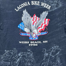 Load image into Gallery viewer, Vintage 1996 American Biker Leader Of The Pack Laconia Bike Week AOP Tee
