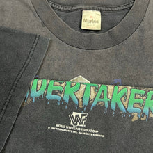 Load image into Gallery viewer, Vintage 1997 WWF Undertaker Lightning Cross Cemetery Wrestling Tee
